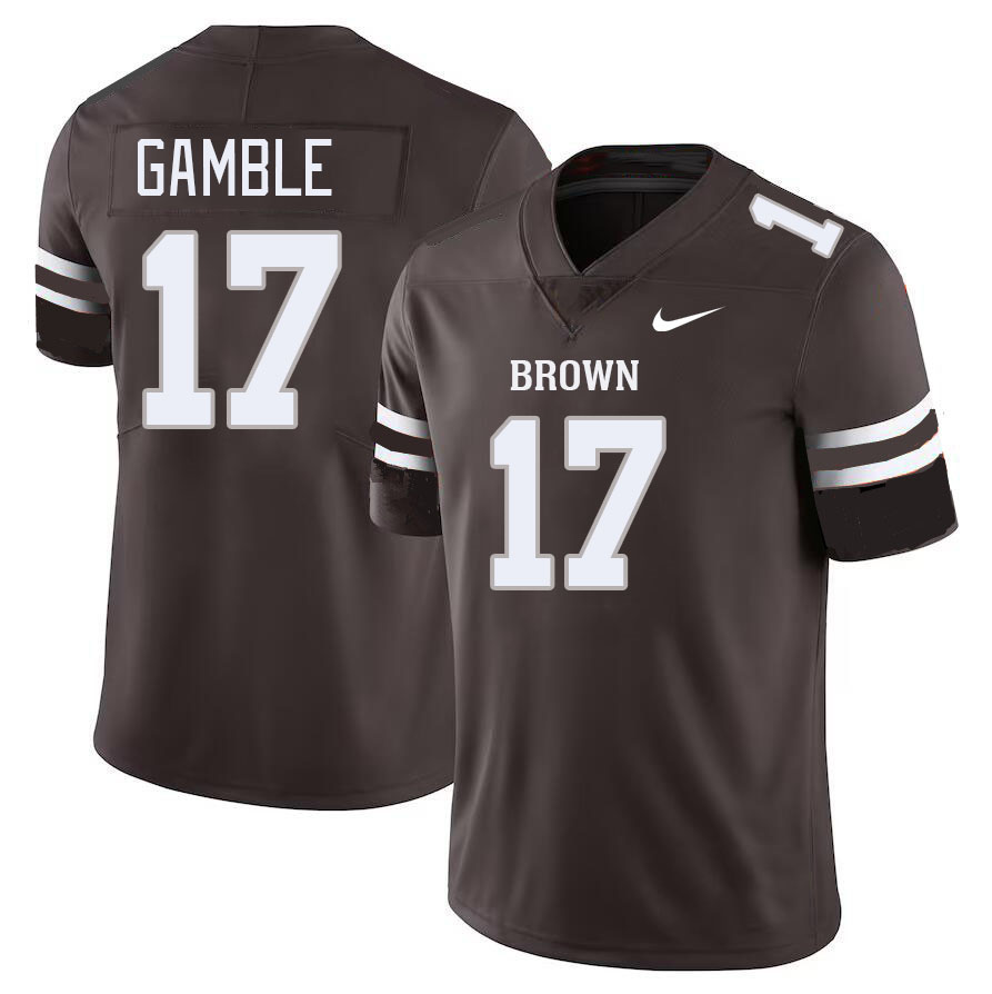 Men-Youth #17 Isaiah Gamble 2023 Brown Bears College Football Jerseys Stitched-Brown